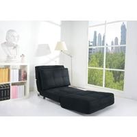 Leader Lifestyle Rita Black Luxurious Faux Suede Futon Chair Bed
