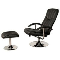 Lexus Black TV Chair with Footstool