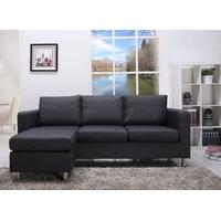 Leader Lifestyle Oxford Aston Grey Chaise Modern Fabric Sofa