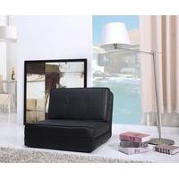 Leader Lifestyle Levi Black luxurious Faux Leather Chair Bed