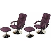 lexus purple tv chair with footstool pair