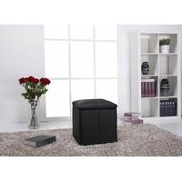 Leader Lifestyle Kent Black Luxurious Faux Leather Ottoman with Storage