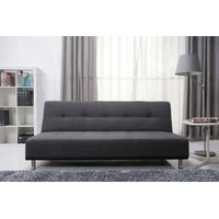Leader Lifestyle Duke Grey Modern Pebble Fabric Futon Sofa Bed
