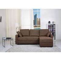 Leader Lifestyle Casablanca Brown Tawny Fabric Platform Sofa Bed with Storage