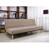 Leader Lifestyle Zenko Latte Brown Fabric Futon Sofa Bed