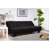 Leader Lifestyle Ismi Black Luxurious Faux Suede Futon Sofa Bed