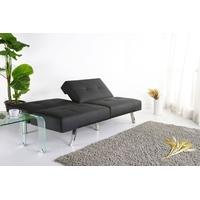 Leader Lifestyle Royale Black Luxurious Foldable Faux Leather Futon Sofa bed