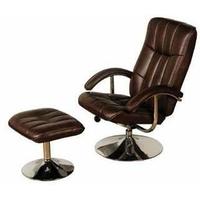 Lexus Brown Leather Effect Fabric Chair