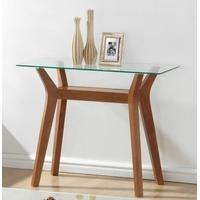 Legacy Walnut Glass Top Sofa Table