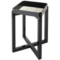 Leith Black Gloss and Antique Mirrored Side Table