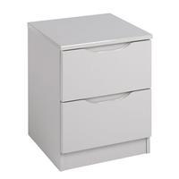 Legato 2 Drawer Bedside, Cashmere Gloss