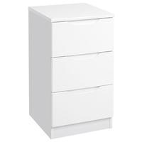 Legato 3 Drawer Bedside, White Gloss