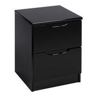 legato 2 drawer bedside black gloss