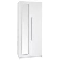 Legato 2 Door Mirrored Wardrobe, White Gloss