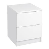 Legato 2 Drawer Bedside, White Gloss