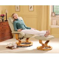 Leather Massage Recliner and Footstool