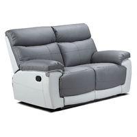 lexi 2 seater leather recliner sofa grey