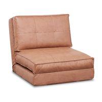 Leveson Vintage Brown Faux Leather Chair Bed