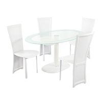 Lenora 4 Seater Oval Dining Set White