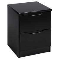 Legato 2 Drawer Bedside Black Gloss