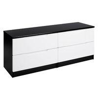 Legato 4 Drawer Wide Chest Black and White Gloss
