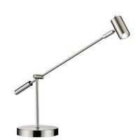 LED Satin Silver Table Lamp With Polycarbonate Lens