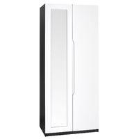 Legato 2 Door Mirrored Wardrobe Black and White Gloss