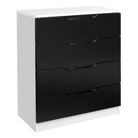 Legato 4 Drawer Chest White and Black Gloss