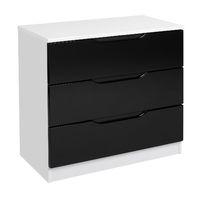 legato 3 drawer chest white and black gloss