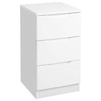 legato 3 drawer bedside white gloss