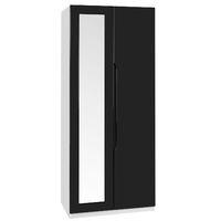 legato 2 door mirrored wardrobe white and black gloss