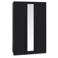 legato tall 3 door mirrored wardrobe black gloss