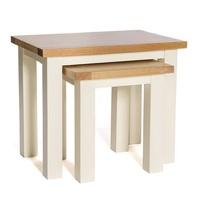 Lexington Wooden Nest Of Tables In Ivory With 2 Tables