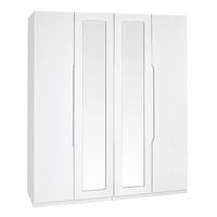 Legato Tall 4 Door Mirrored Wardrobe White Gloss