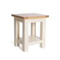 Lexington Wooden End Table In Ivory With Undershelf