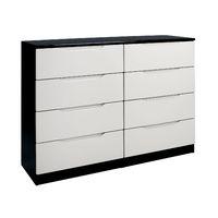 Legato 8 Drawer Wide Chest Black and Cashmere Gloss