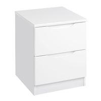 Legato 2 Drawer Bedside White Gloss