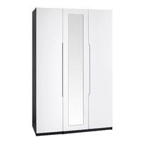 Legato Tall 3 Door Mirrored Wardrobe Black and White Gloss