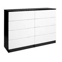 Legato 8 Drawer Wide Chest Black and White Gloss