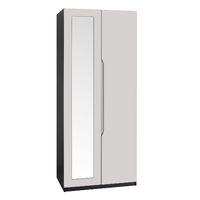 legato 2 door mirrored wardrobe black and cashmere gloss