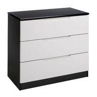 Legato 3 Drawer Chest Black and Cashmere Gloss