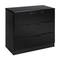 legato 3 drawer chest black gloss