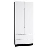 legato 2 door 2 drawer wardrobe black and white gloss