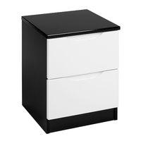 Legato 2 Drawer Bedside Black and White Gloss