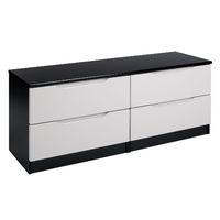 Legato 4 Drawer Wide Chest Black and Cashmere Gloss