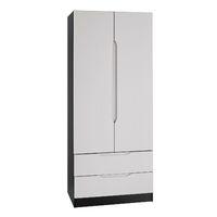 Legato 2 Door 2 Drawer Wardrobe Black and Cashmere Gloss