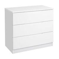 legato 3 drawer chest white gloss