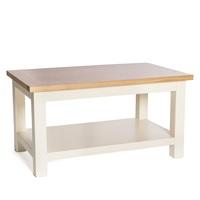 Lexington Wooden Coffee Table In Ivory With Undershelf