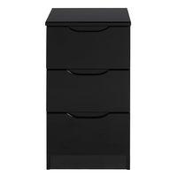 Legato 3 Drawer Bedside Black Gloss