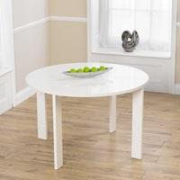 Lexus High Gloss Dining Table Round In White